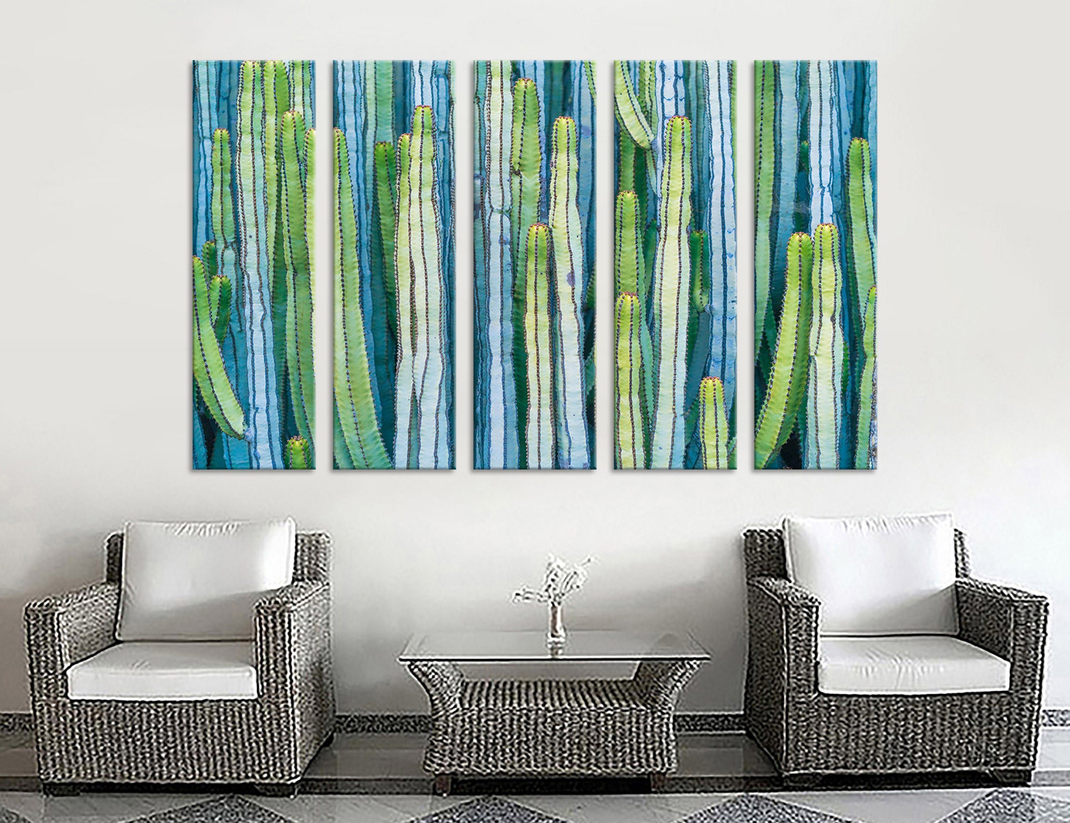 Cactus Large Canvas Print Cactus Wall Art Original Wall Art Etsy
