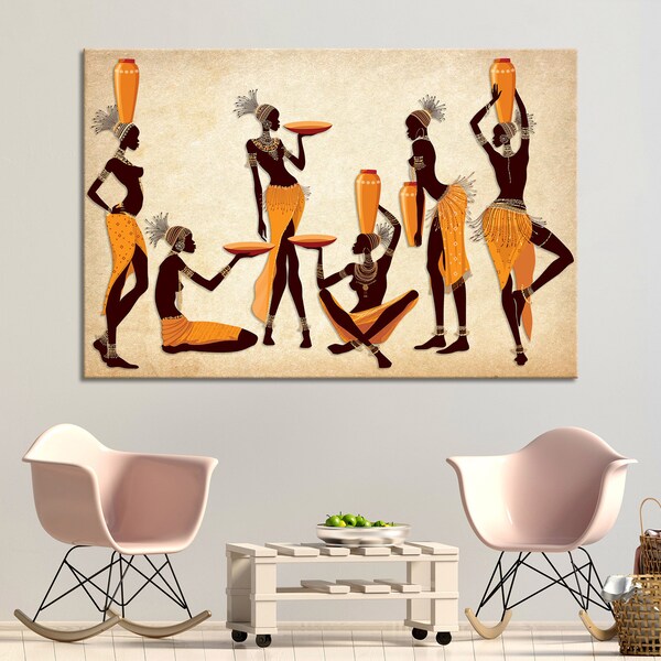 Impression sur toile de femmes africaines, portrait ethnique africain, art mural africain