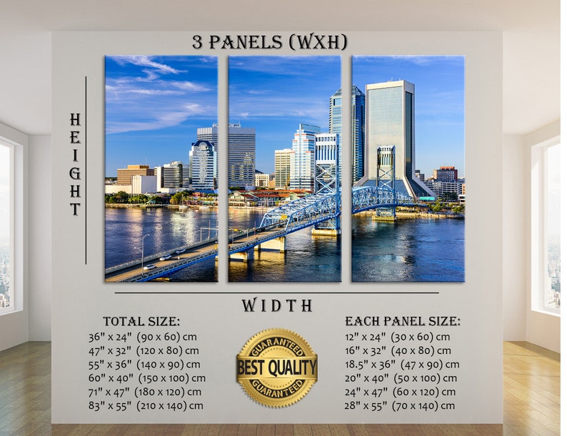 Jacksonville Canvas Florida Wall Art St. Johns Riverwall Etsy