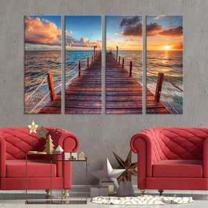 Sea Pier Bedroom Decor Large Wall Art Bedroom Wall Decor - Etsy