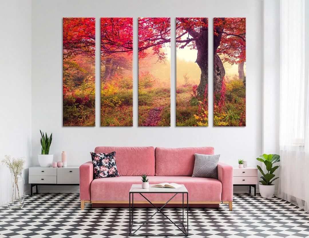 Autumn Trees Wall Art Forest Canvas Print Forest Art Poster Autumn ...