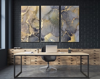 Trendy Design Marble Wall Décor, Luxury Abstract Canvas Print, Extra Large Art Print