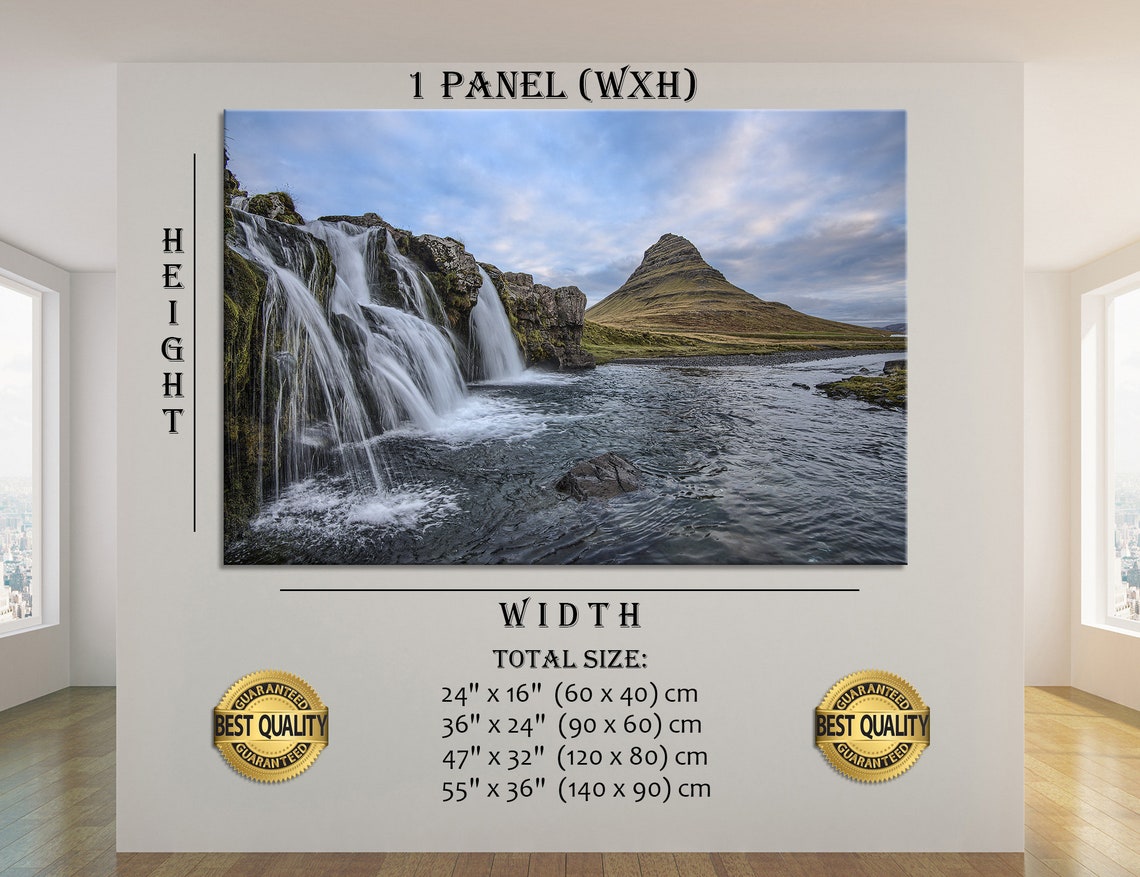 Waterfall Wall Art Set Canvas Nature Wall Decor Printable Art Etsy