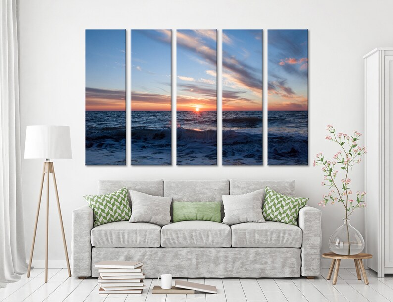 Sunset Storm Wall Art Storm Canvas Set Storm Decor Storm Home Etsy