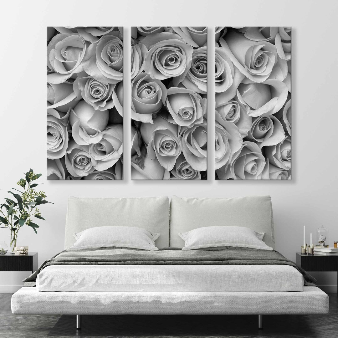 Black and White Roses Wall Art - Elegant Roses Canvas Print - Timeless ...