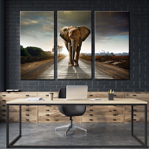 Elephant Canvas Elephant Print Elephant Poster Elephant Photo Elephant Wall Art Elephant Wall Decor Elephant Art Print Elephant Artwork Set