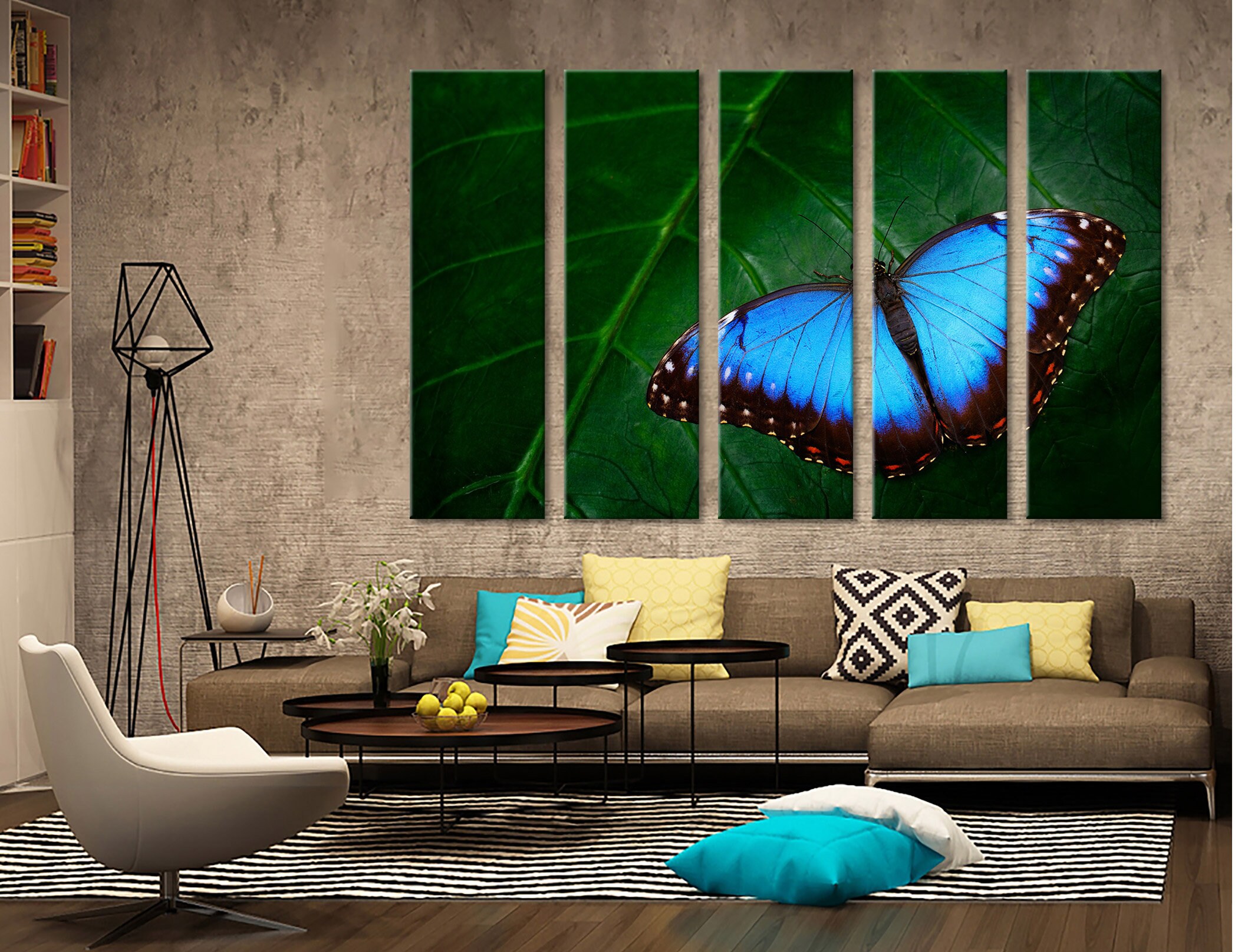 Blue Morpho Canvas Blue Butterfly Canvas Butterfly Print Etsy