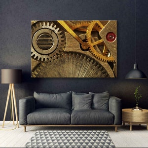 Meccanismo di orologio vintage squisito, arte murale - un capolavoro senza tempo