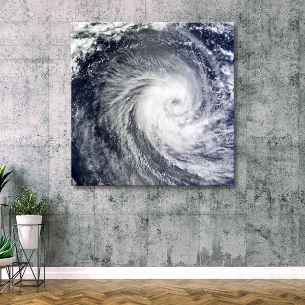 Natural Abstract Art, Hurricane Top View, Tropical Storm Canvas Print