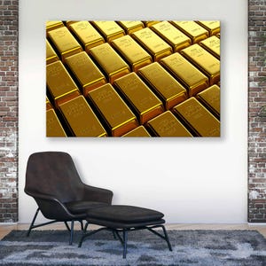Gold Bars Art - Luxurious Gold Bars Canvas Print - Elegant Office Decor
