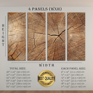 Wood Texture Wall Decor Wood Crack Abstract Canvas Print Modern Trendy Wall Art Luxury Abstract Printing Extra Large Wall Art Artwork Set image 9
