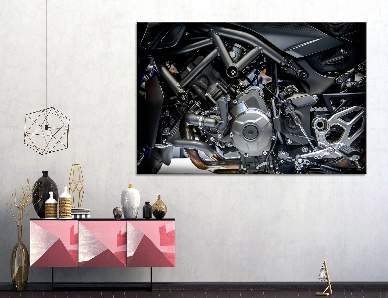 Modern Motorcycle Engine Wall Art Motorcycle Engine Wall Decor Etsy UK