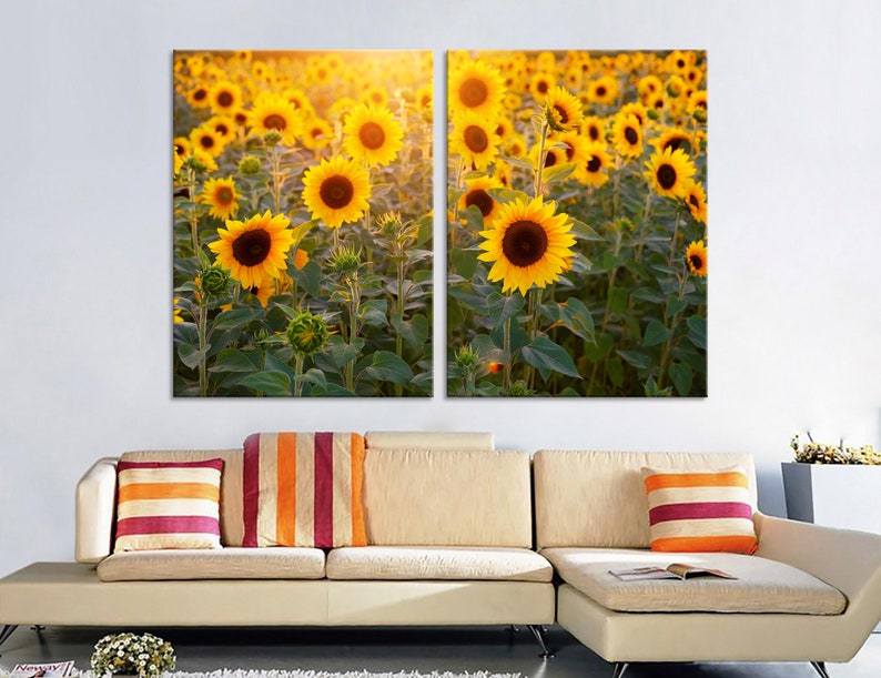 Sunflower Wall Art Sunflower Wall Decor Sunflower Canvas - Etsy