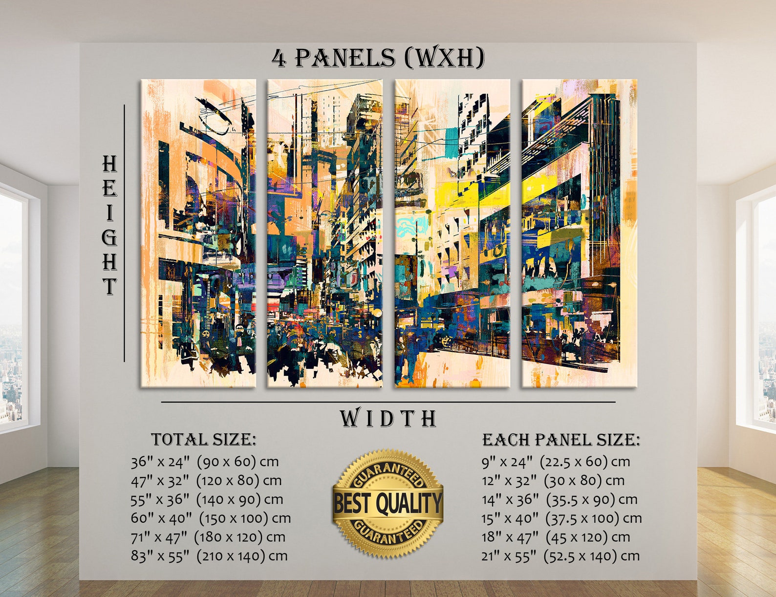 Abstract City Wall Art Print City Canvas Print Wall Art Etsy