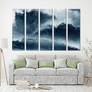 Storm Waves Storm Canvas Blue Water Canvas Print Art Ocean Waves Ocean Wall Art Wave Canvas Print Wave Print Sea Wave Wall Art Print Artwork