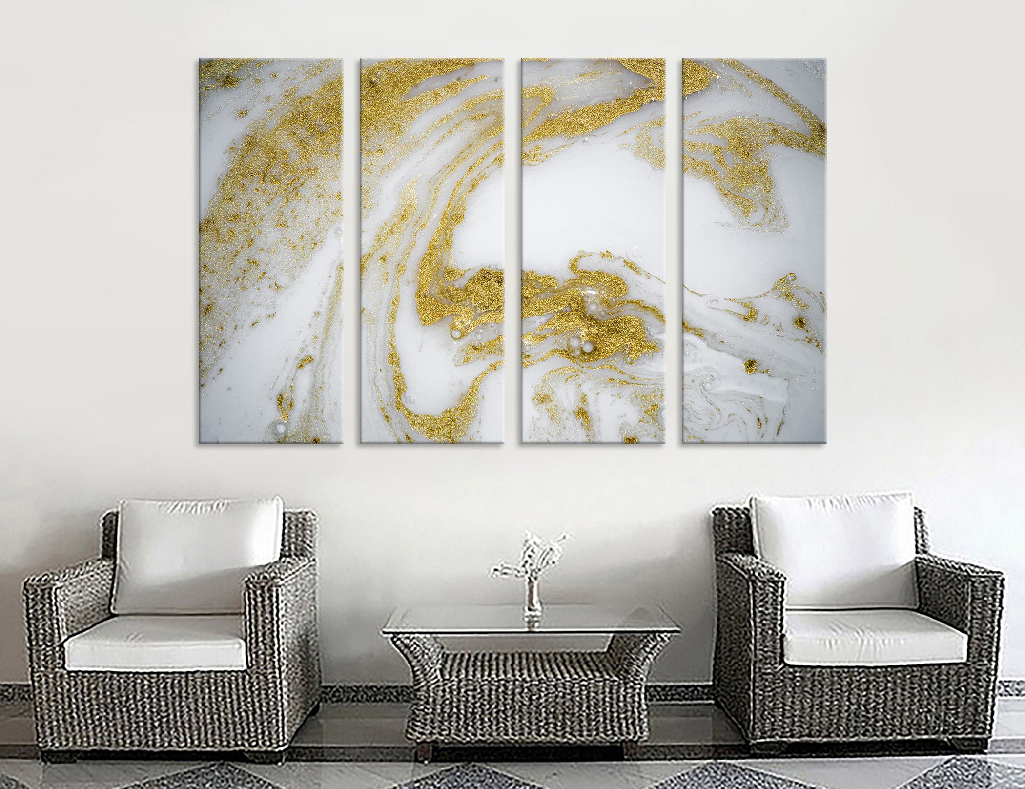 Gold Marble Wall Art Gold Wall Art Marble Wall Decor Gold Wall Etsy
