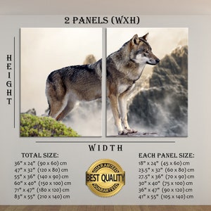 Wolf Wall Art Wolf Wall Decor Extra Large Wall Art Extra Large Wall Decor Large Canvas Art Large Canvas Decor Stretched Canvas Wall Art Set image 9