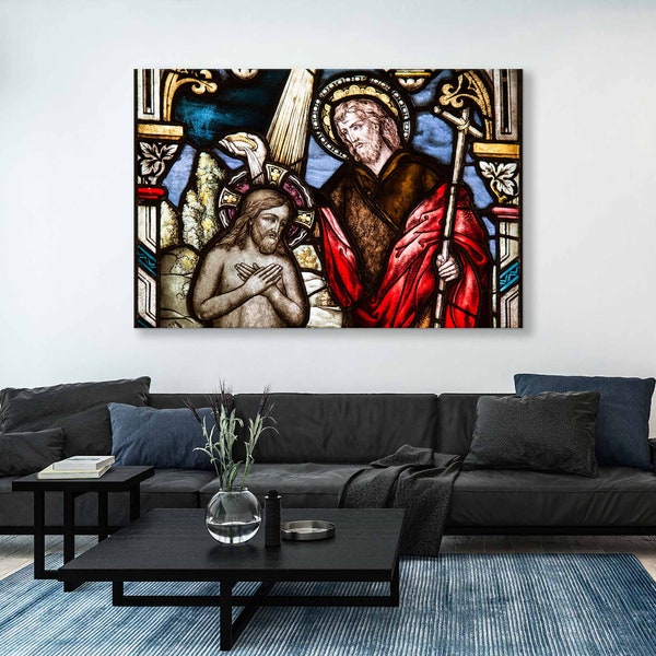 Goddelijke inspiratie canvas print - heilige kerk raam kunst decor, perfect cadeau voor het christelijk geloof