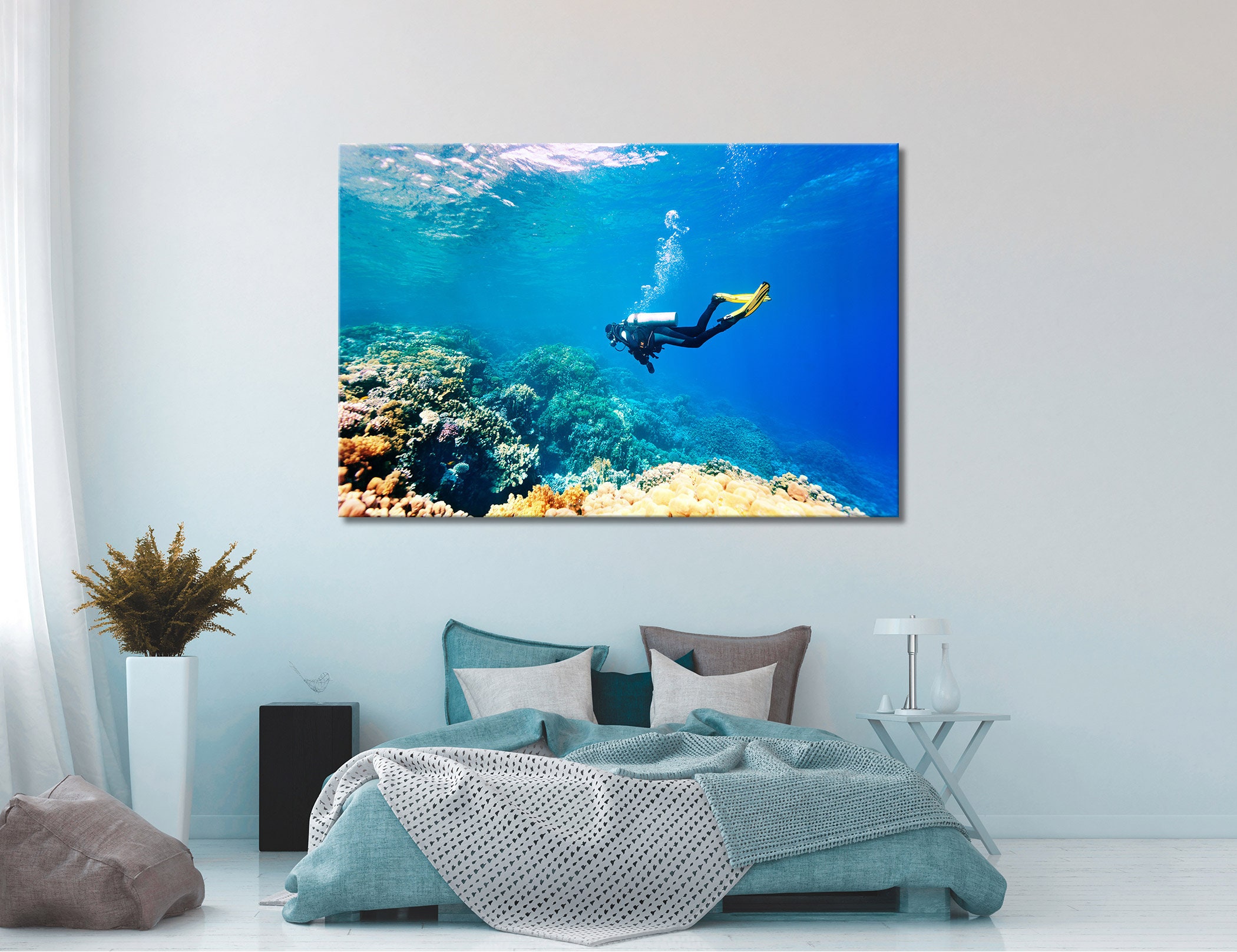 Underwater Canvas Art Ocean Print Art Ocean Wall Art Ocean Etsy