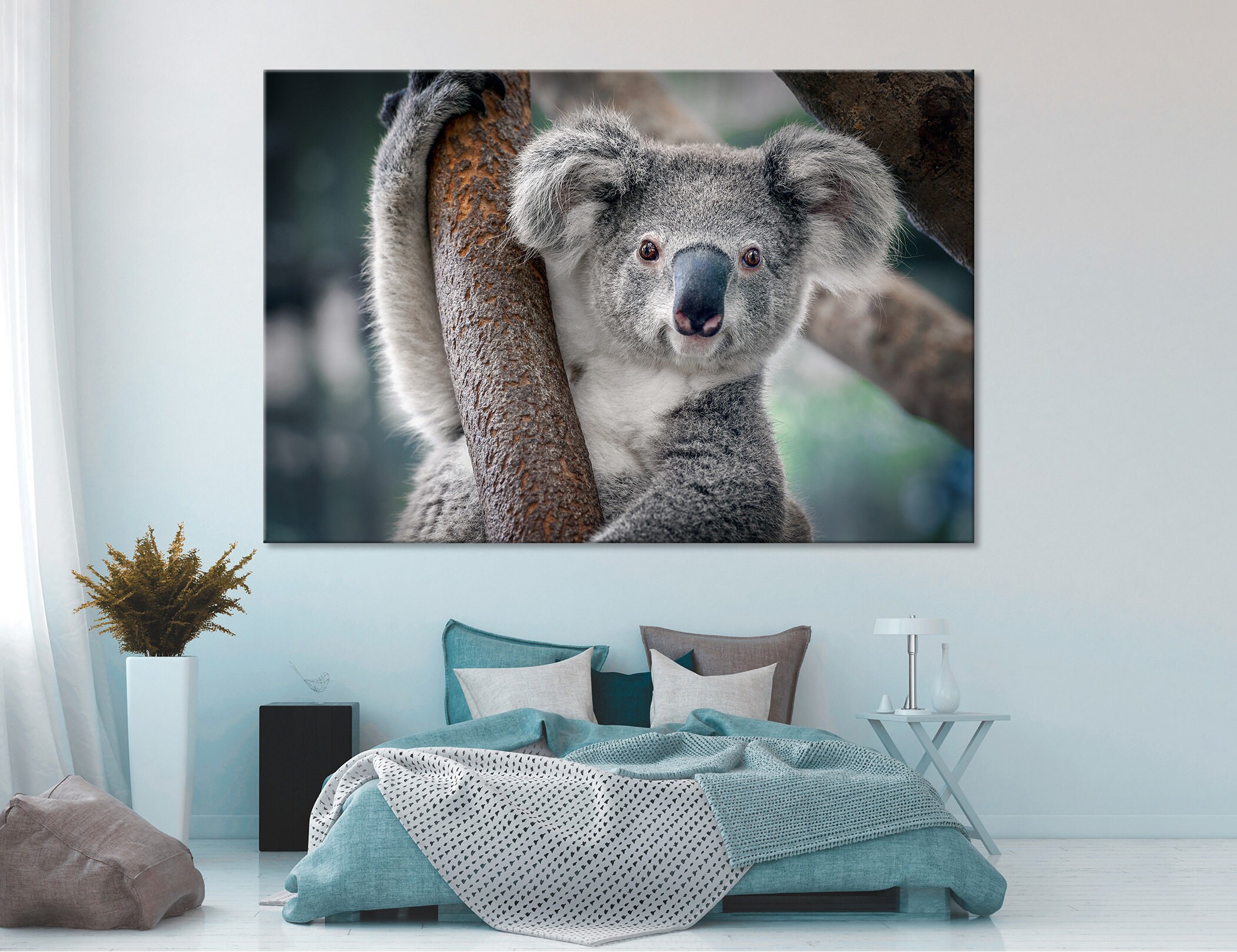 Cute Koala Wall Art Cute Koala Canvas Koala Wall Art Koala Etsy