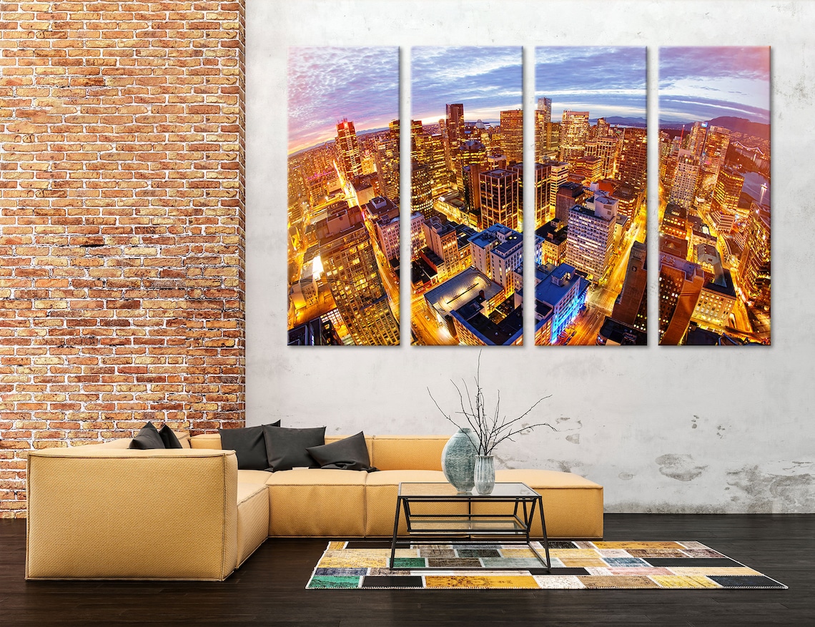 Vancouver Canvas Cityscape Wall Art Vancouver Wall Art Skyline Etsy