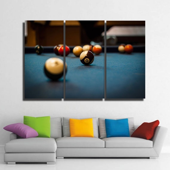 Pool Table Wall Art Pool Table Wall Decor Pool Table Canvas Etsy