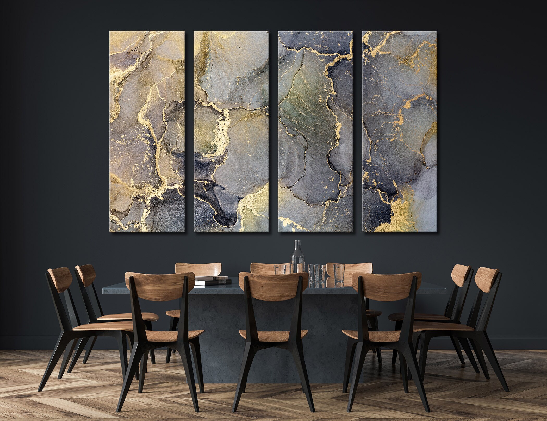 Trendy Design Marble Wall Décor Luxury Abstract Canvas Print | Etsy