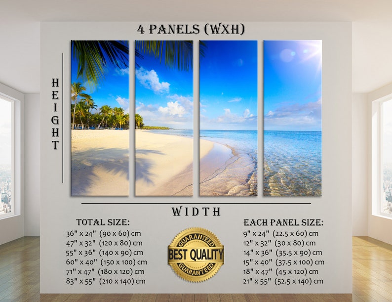 Tropical Beach Wall Art Beach Canvas Beach Canvas Print Beach Etsy