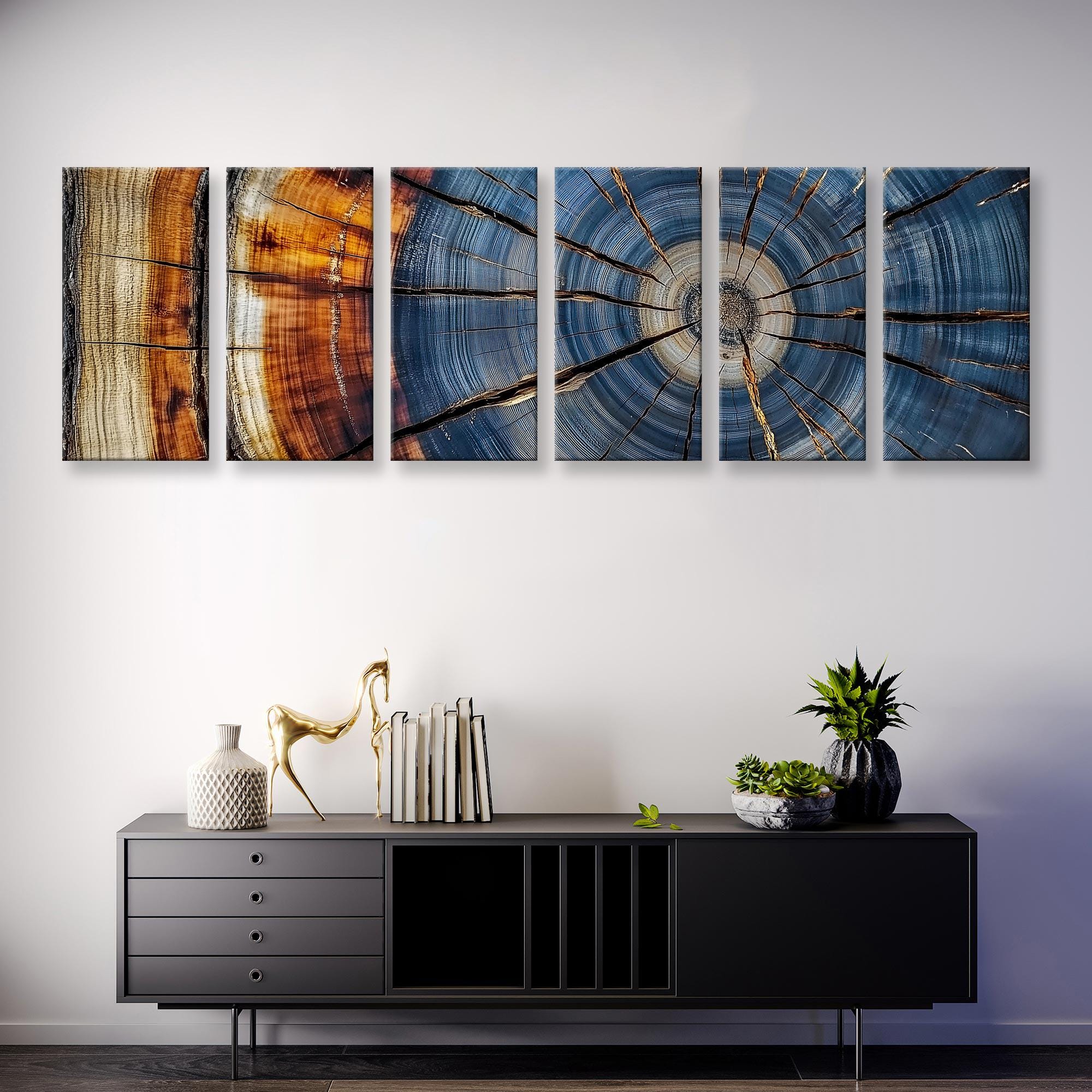 Tree Ring Colorfull Colorful Panoramic Tree Rings Canvas Print - Natural Wall Art for ...