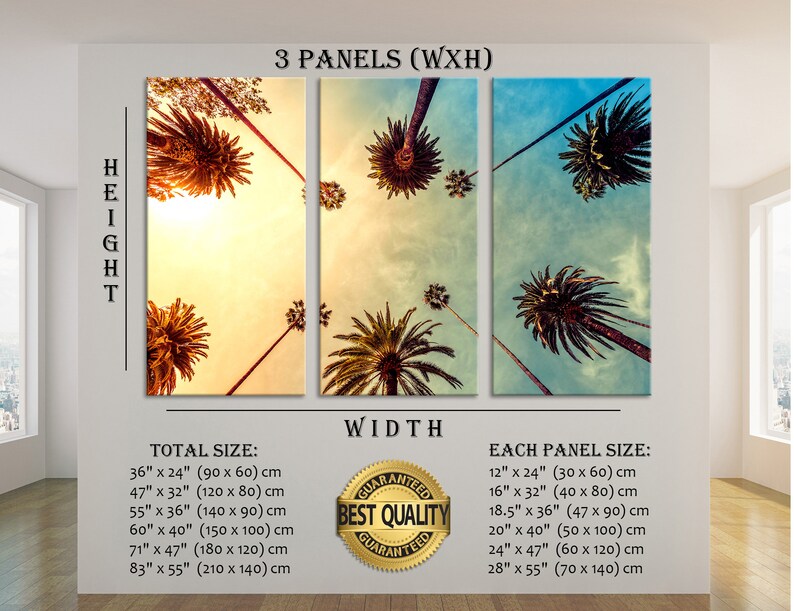 Palm Trees Canvas Wall Art Trees Canvas Wall Decor Palm Trees Etsy