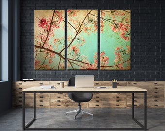 Tree Branches Abstract Retro Background Relax Paint Colorful Wall Decor Colorful Wall Art Canvas Print Art Canvas Art Canvas Wall Art Canvas