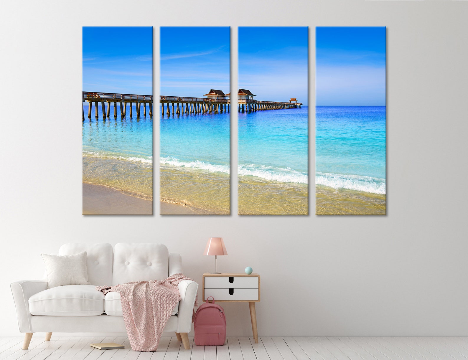 Naples Pier and Beach in Florida USA Extra Large Wall Art Etsy