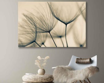 Abstract Dandelion Wall Art - Floral Canvas Panels - Dandelion Art Print