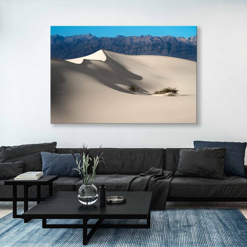 Extra Large Sand Dunes Canvas Print - Beige Desert Landscape Wall Art ...