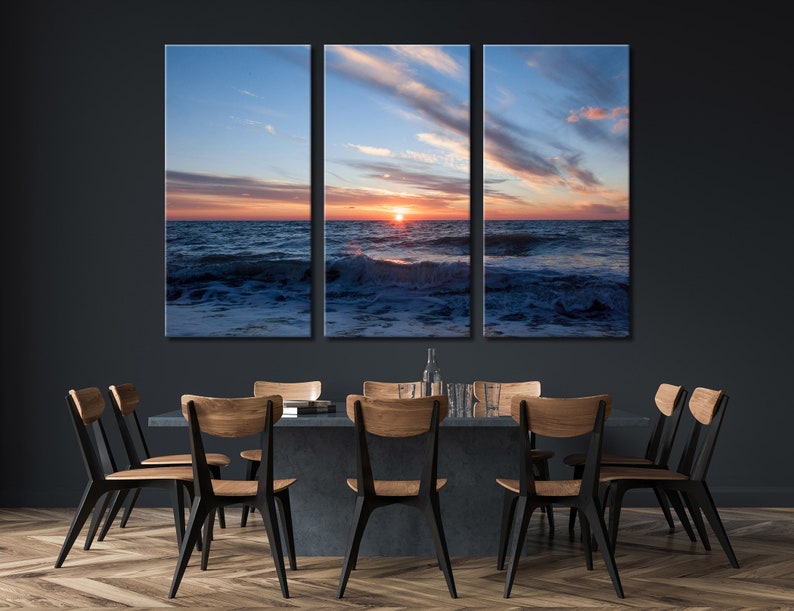 Sunset Storm Wall Art Storm Canvas Set Storm Decor Storm Home Etsy