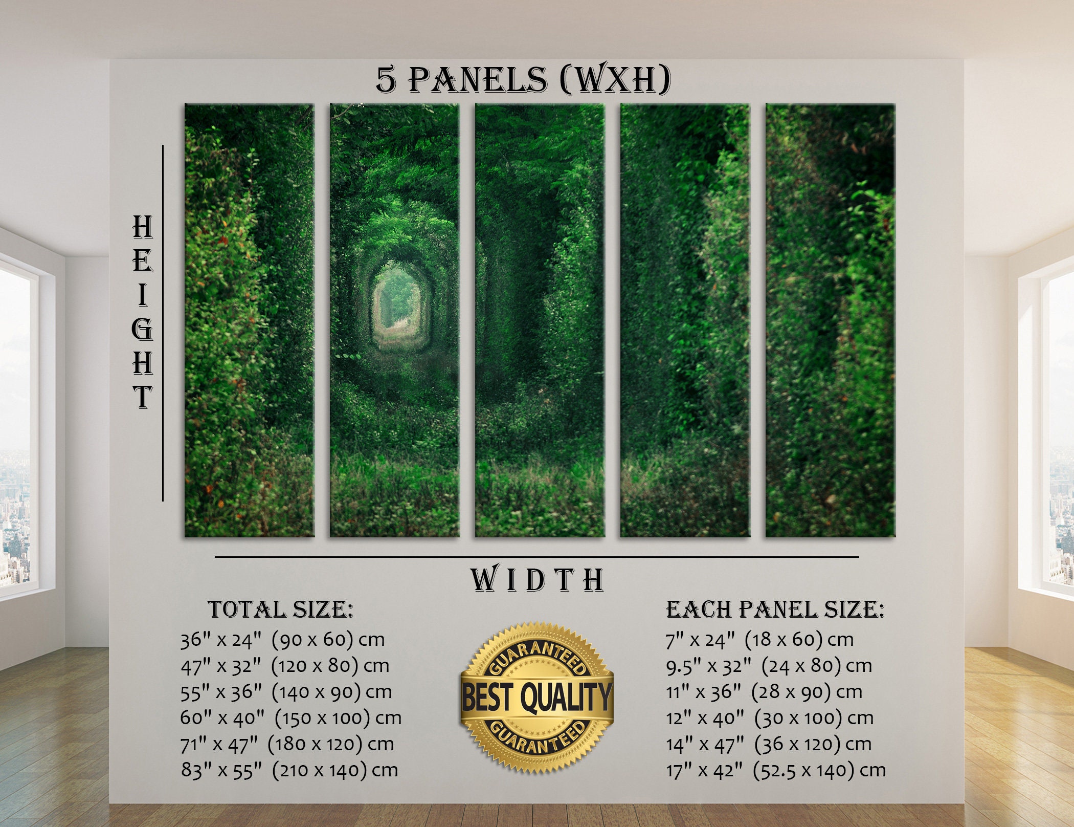 Forest Wall Art Canvas Print Dense Forest Wall Decor Set Green | Etsy