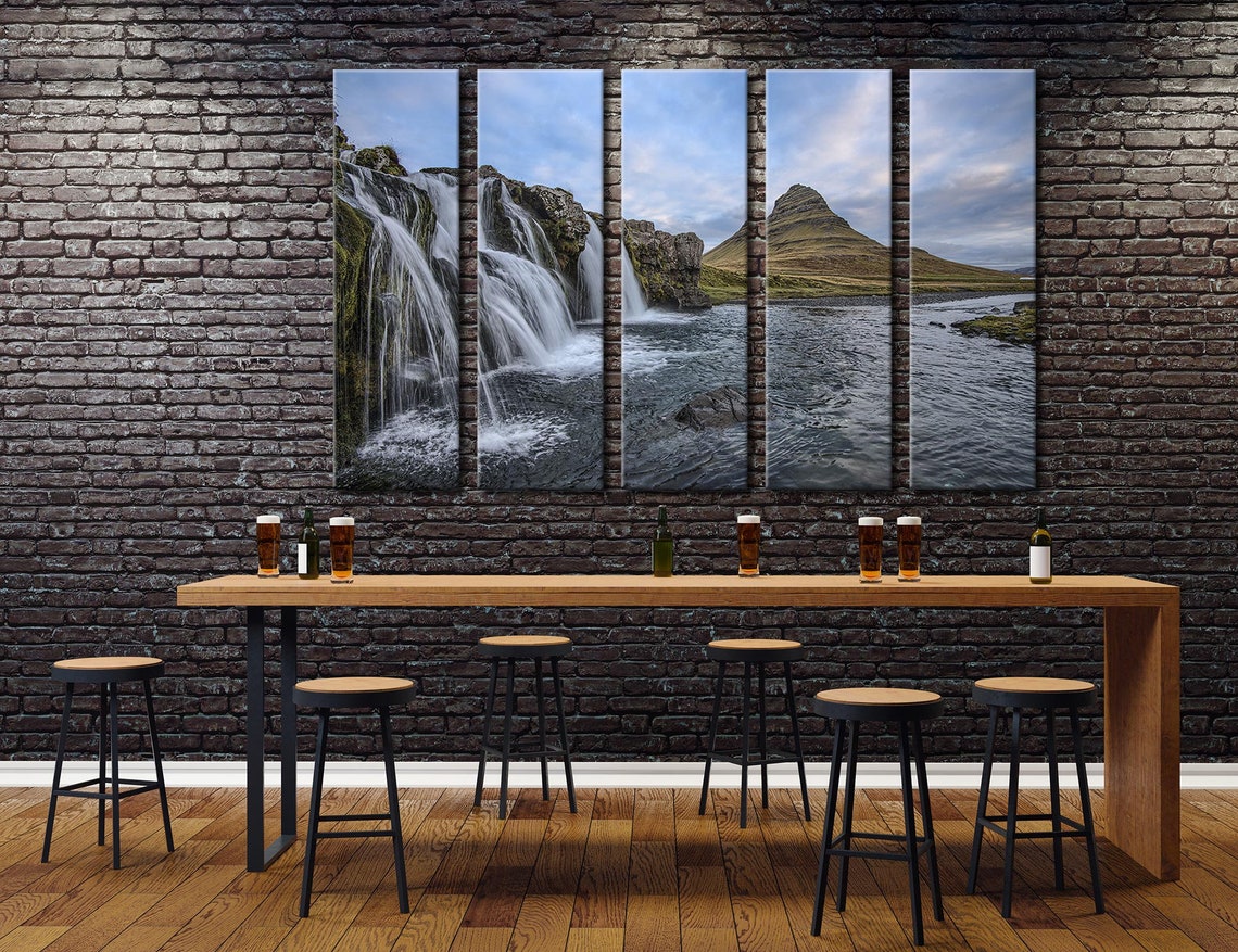 Waterfall Wall Art Set Canvas Nature Wall Decor Printable Art Etsy