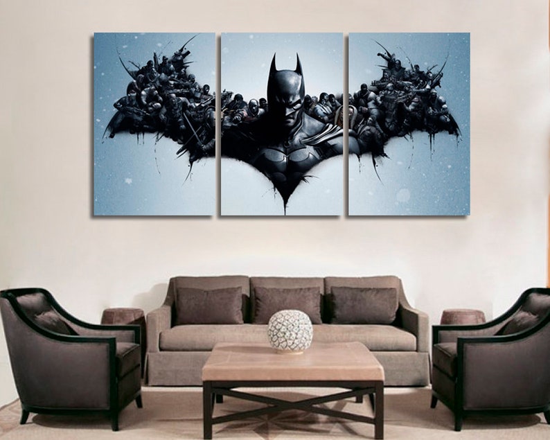 Batman Art Batman Canvas Batman Decor Batman Home Decor Batman Photo Batman Poster Batman Print Wall Art Large Wall Art Bedroom Wall Art Set