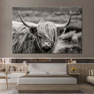 Scottish Highland Cattle Wall Art Cattle Canvas Cattle Wall Art Cattle Print Animal Wall Art Animal Canvas Print Animal Print Animal Artwork