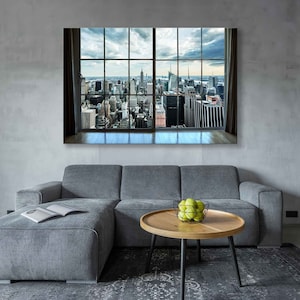 Amazing View of Manhattan from the Window: Living Room, Bedroom, Office Wall Decor