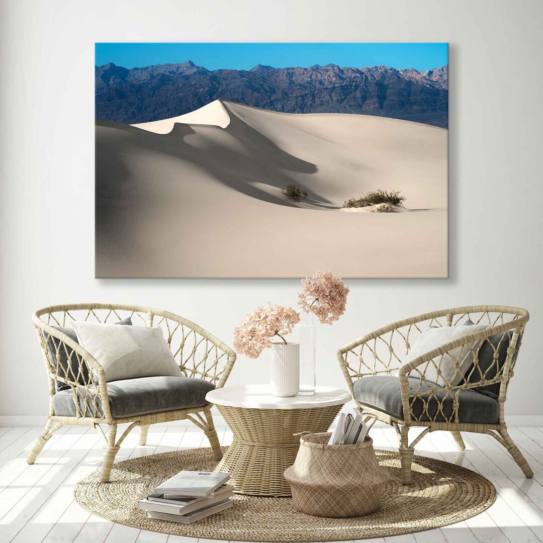 Extra Large Sand Dunes Canvas Print - Beige Desert Landscape Wall Art ...