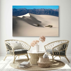 Extragroße Sanddünen Leinwand - Beige Wüstenlandschaft Wandkunst für große Wanddekor im Wohnzimmer
