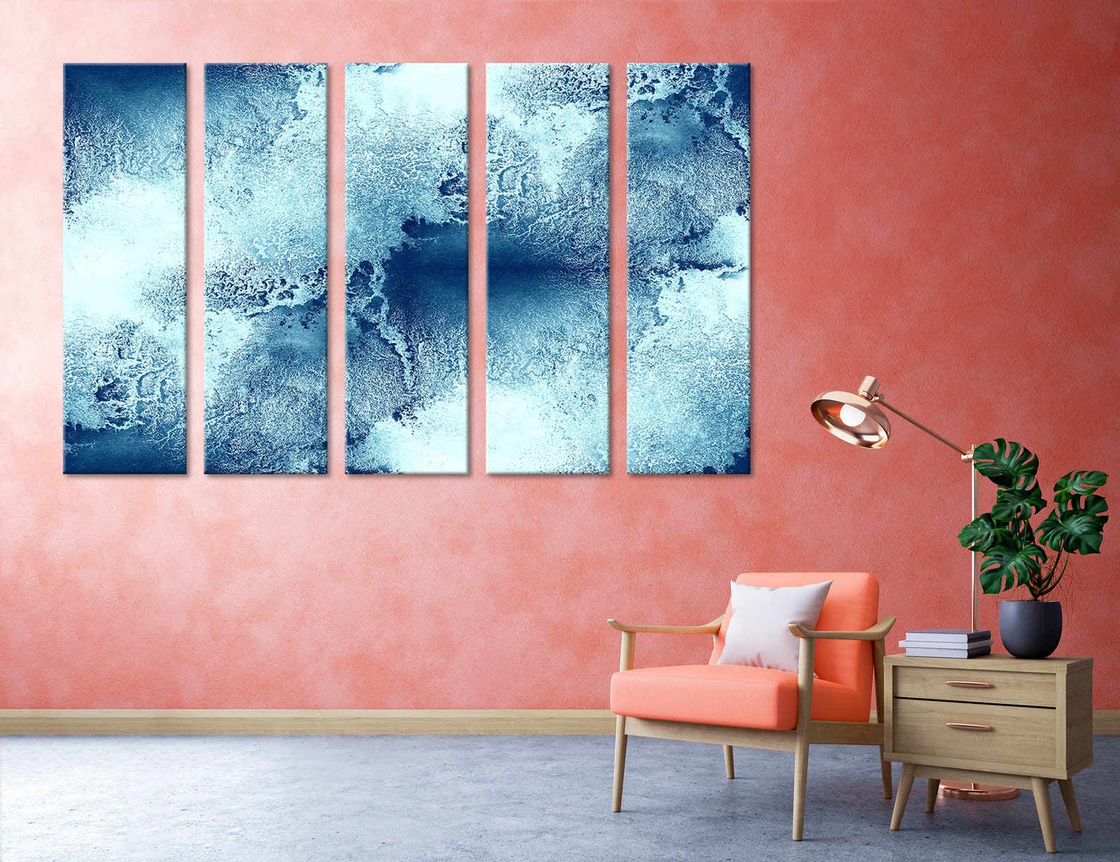Painting Blue Wall Art Canvas Print Etsy