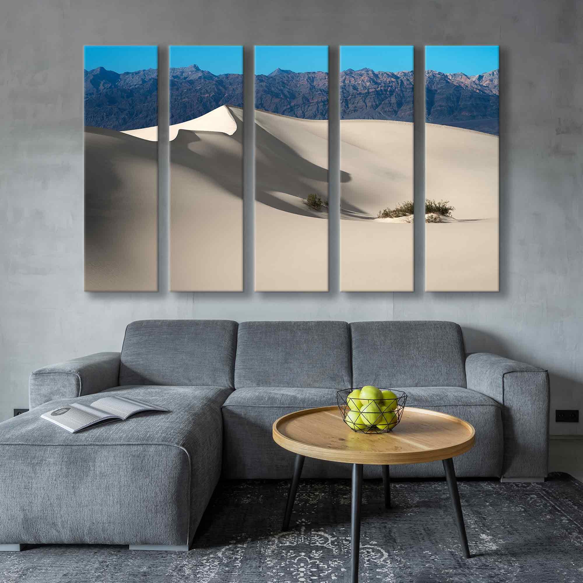 Extra Large Sand Dunes Canvas Print - Beige Desert Landscape Wall Art ...