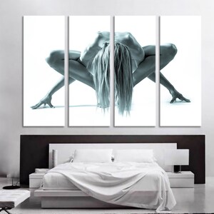 Nude Wall Art Nude Wall Decor Gym Wall Art Gym Wall Decor Yoga Wall Art Yoga Wall Decor Gymnastics Wall Art Gymnastics Wall Decor Artwork 4 Panels
