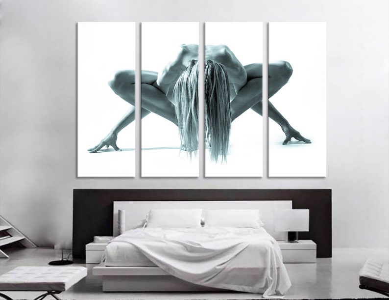 Nude Wall Art Nude Wall Decor Gym Wall Art Gym Wall Decor Yoga Wall Art Yoga Wall Decor Gymnastics Wall Art Gymnastics Wall Decor Artwork 4 Panels