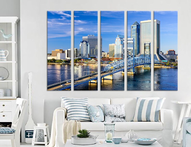 Jacksonville Canvas Florida Wall Art St. Johns Riverwall Etsy