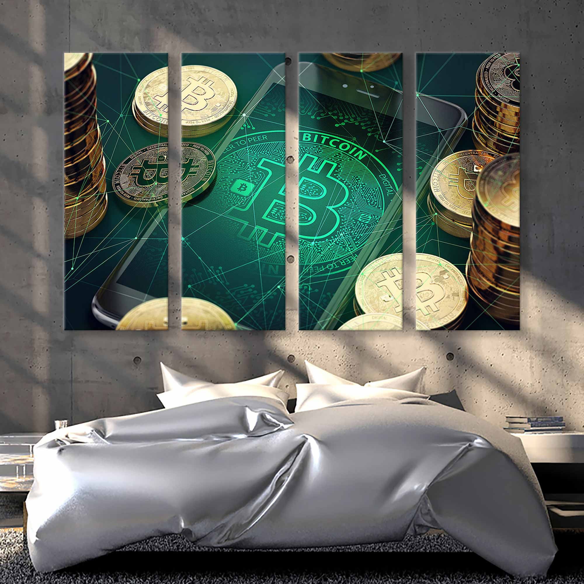 ビットコインアートキャンバス、ビットコイン装飾、ビットコイン写真、ビットコインポスター、ビットコインプリント - Etsy 日本