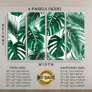 Tropical Palm Leaves Wall Art Palm Leaf Wall Art Canvas Print - Etsy