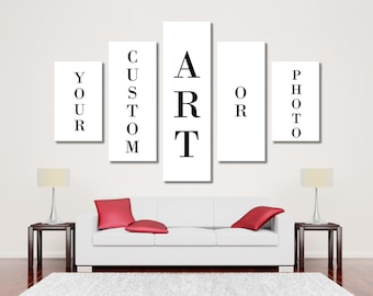 Custom Photo on Diamond Style Canvas 5 Panels Custom Canvas Wall Art 5 Pieces Canvas Wall Decor Custom Photo Custom Poster Custom Print Art